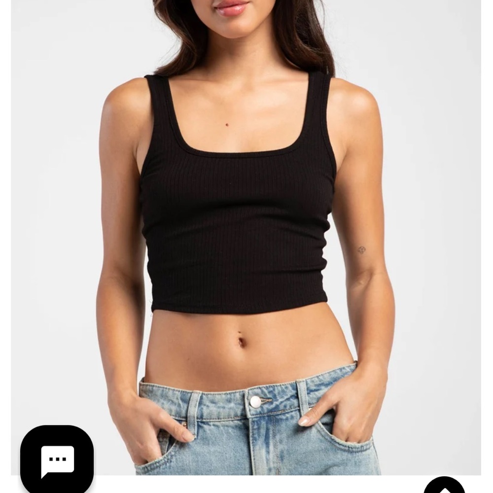 Black Ribbed Tank Top - Picture 2 of 5
